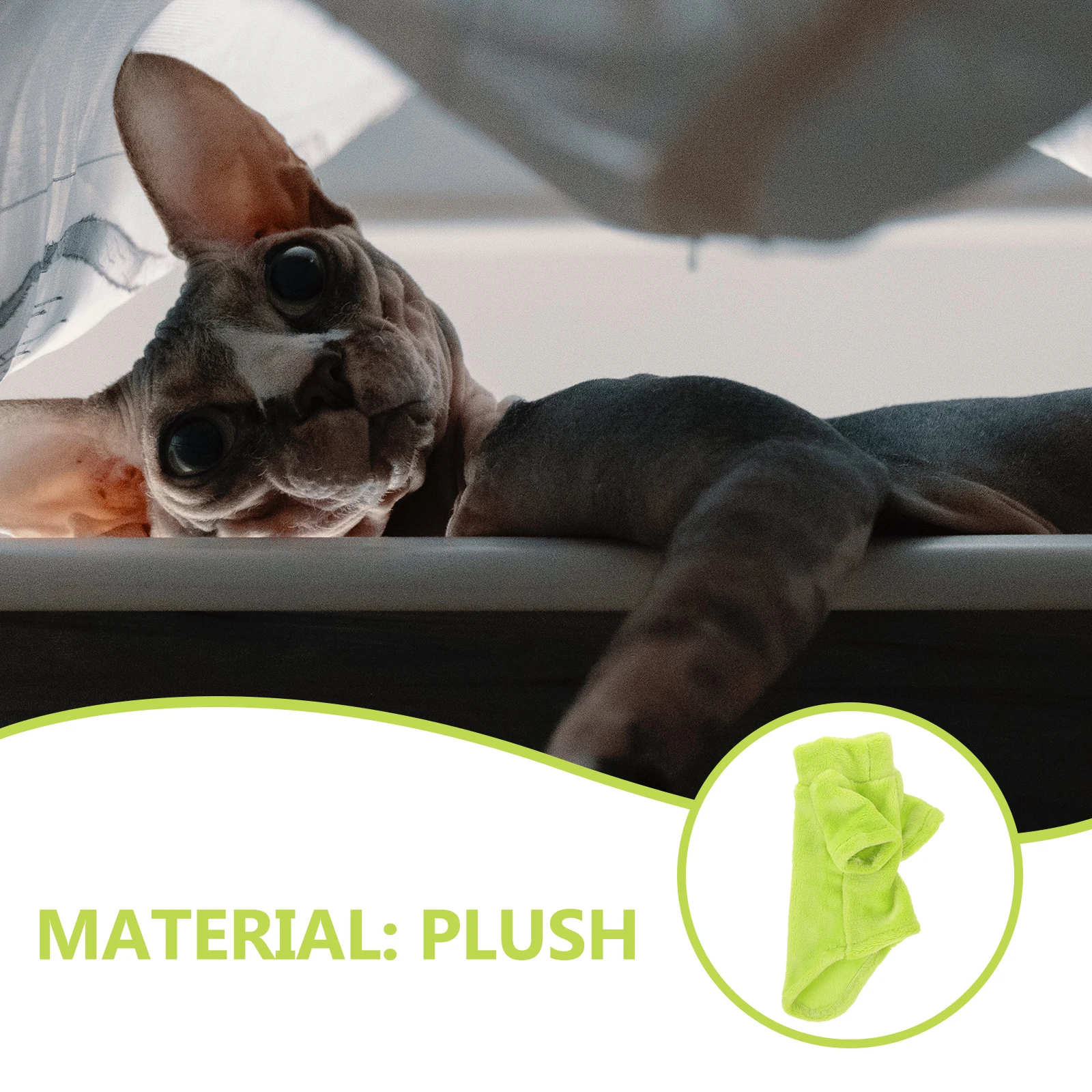 

Xs Light Green High Neck Warm Cat Clothing Sphynx Winter Coat Soft Pet Apparel Dog Vest