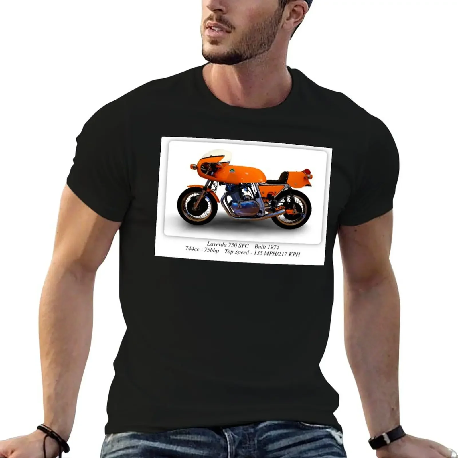 Laverda 750 SFC Motorcycle - A3 Print Poster on Photographic Paper T-Shirt plus size tops hippie clothes mens shirts graphic tee