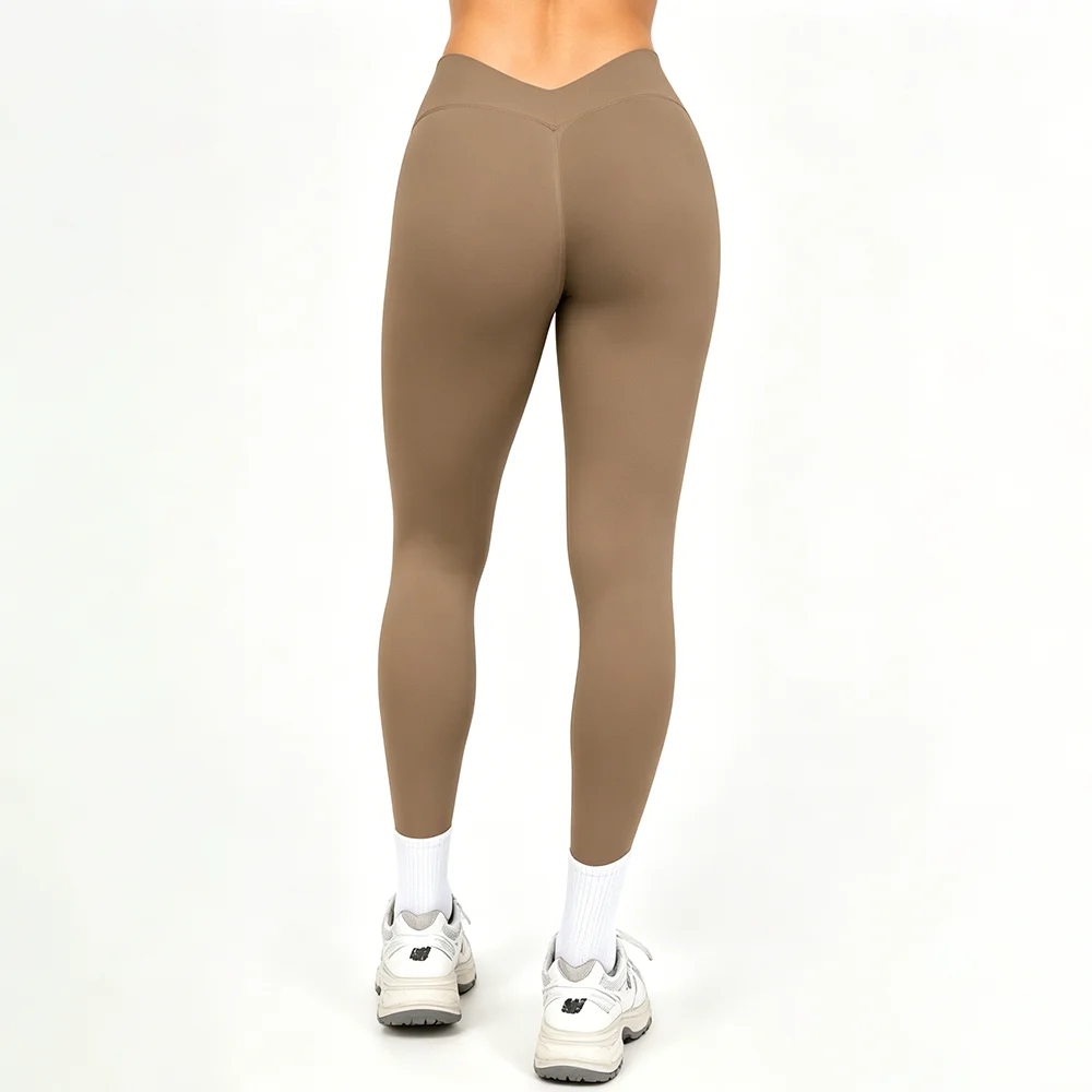 Bum Women V-Back Shaping Scrunch Butt Legging Seamless Yoga Pants Workout Gym Leggings Low Hips Waist Fitness Butt Lifting Tight
