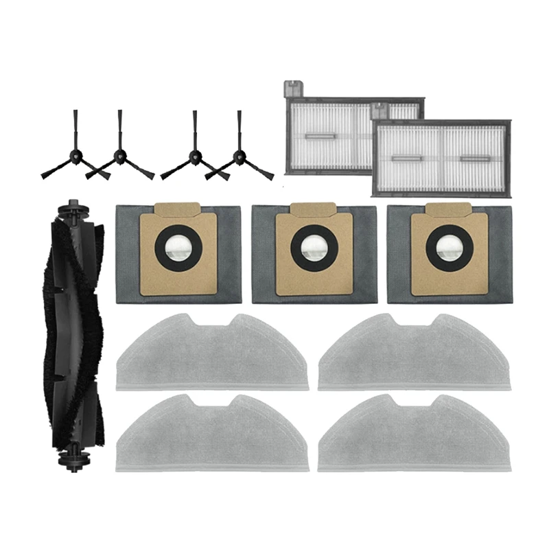 14 Pcs For Eufy X8 Pro / X8 Pro SES Robot Vacuum Cleaner Parts Replacement Main Side Brush Filter Rag Dust Bag