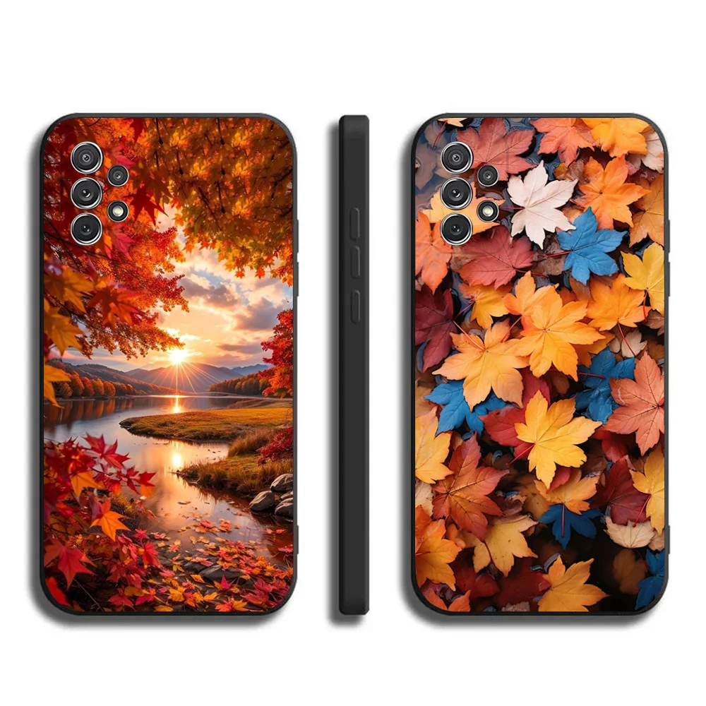 

Autumn leaves flal Phone Case For Samsung Galaxy A20,A21s,A22,A31,A32,A52,A53,A72,73,A80,A91Soft Black Cover