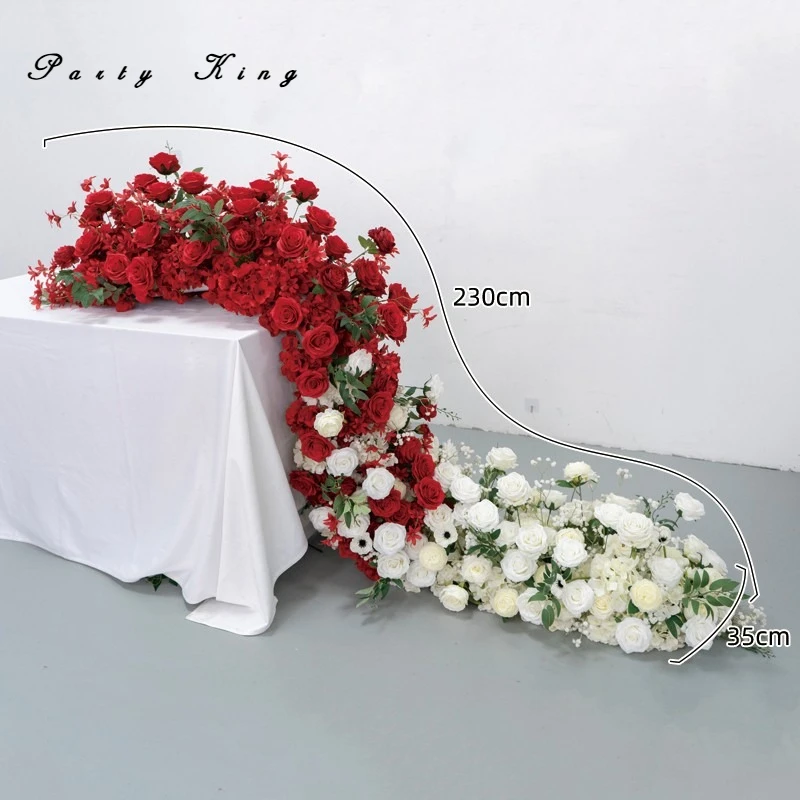 

Double Color Artificial Flower Runner Wedding Decoration Table Centerpiece Silk Arch Flower Arrangement Home Decor Accessories