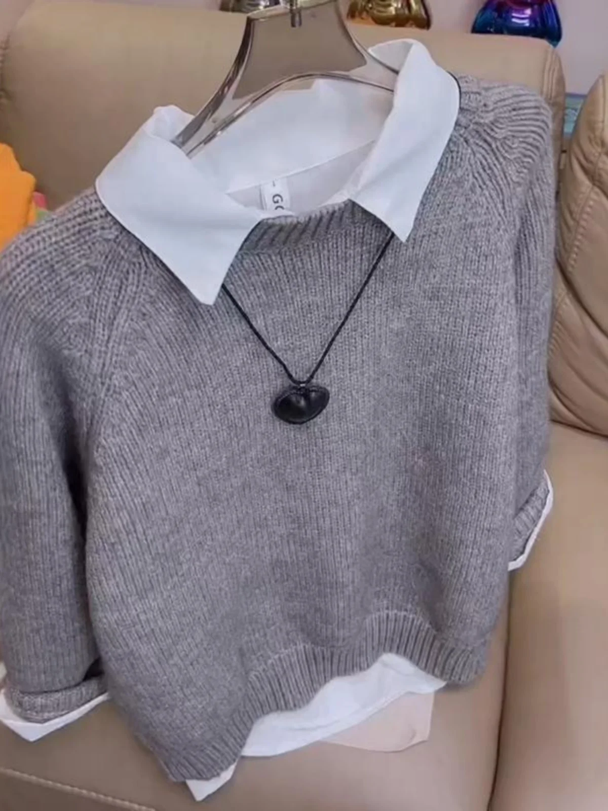 เสื้อสเวตเตอร์ไหมพรมทรงหลวม สไตล์ลำลอง สำหรับผู้หญิง ฤดูใบไม้ร่วง ฤดูหนาว รุ่นใหม่ ให้ความอบอุ่น สบาย แฟชั่น