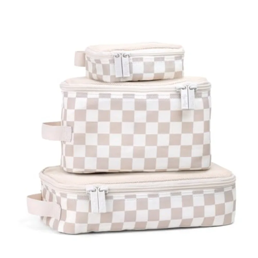 

Packing Cubes for Travel Set of 3 Packing Cubes or Travel Organizers Each Cube Features a Mesh Top Double Zippers and a Fabric