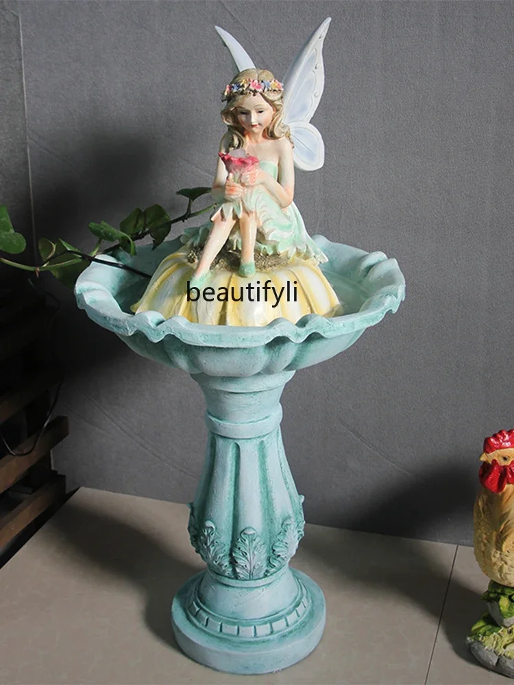 Fountain ornament villa courtyard garden balcony landscaping cherub decoration circulation pool