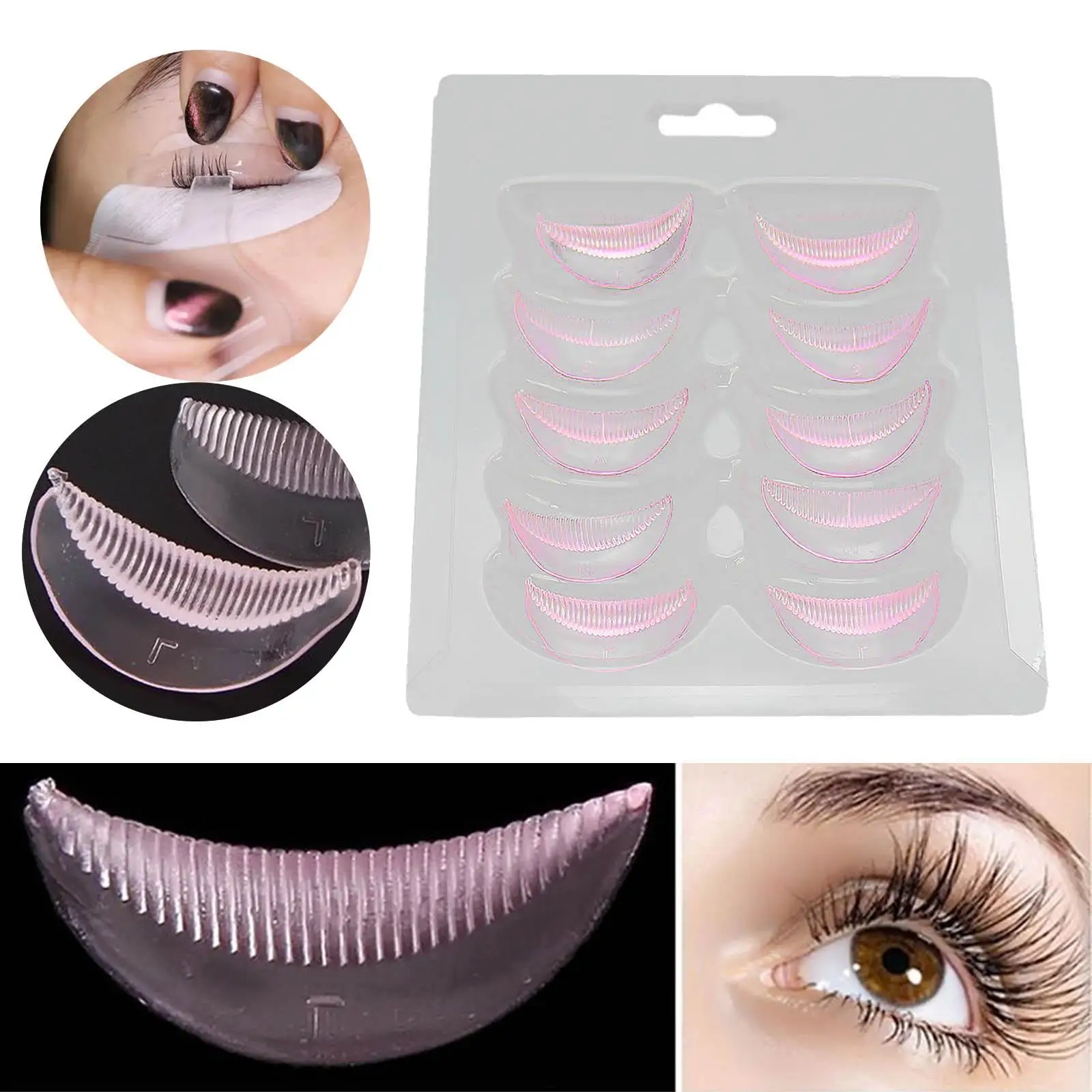 Siliconen wimperverlengingspads Roze ooggelpatches Lash Enhancement Tool voor professioneel of thuis doe-het-zelf