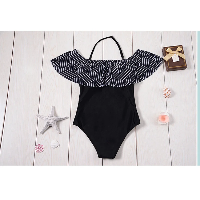 Minsu maillot de bain de Style européen et américain nouveau maillot de bain une pièce à volants à épaules dénudées imprimé numérique pour les femmes
