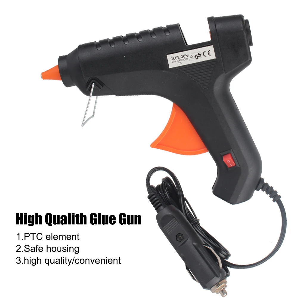 Cigarette Light Plug Glue Gun, 12V 40W, 11mm Glue Sticks, Extrator Dent do carro, Ferramentas de reparo, Auto Care, Garagem Set, Acessórios para caminhão, 5Pcs