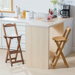 Chaise de Bar en Bambou Écologique, Tabouret de Cuisine Haut Pliable, Idéal pour les Petits frontières, Chaises de Salle à Manger Élégantes pour les Magasins de Thé au Lait