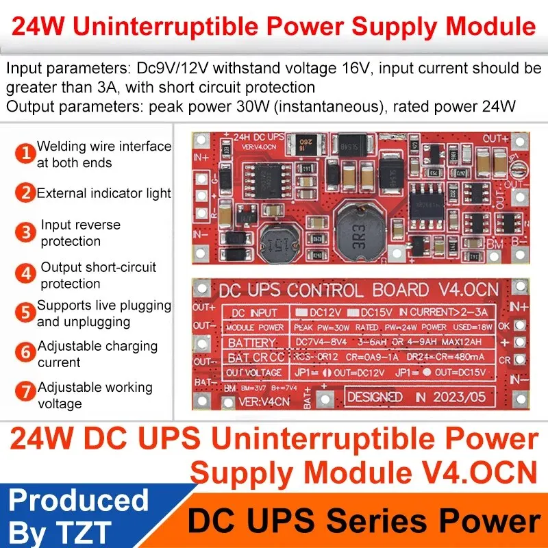 Stejnosměrný 12V/15V 24W 1A upy energie poskytnout modul uninterruptible energie ovládání deska 2S V4.0CN nabíjení krok nahoře ochrana modul