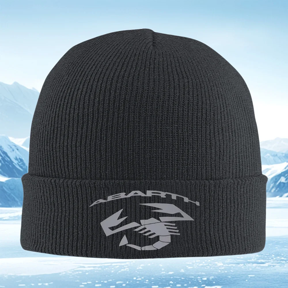 العقرب شعار خلفية سوداء اسم العلامة التجارية الرجال النساء للجنسين محبوك قبعة قبعة صوفية قبعة الشتاء الحرارية الدافئة عيد الميلاد Outdo