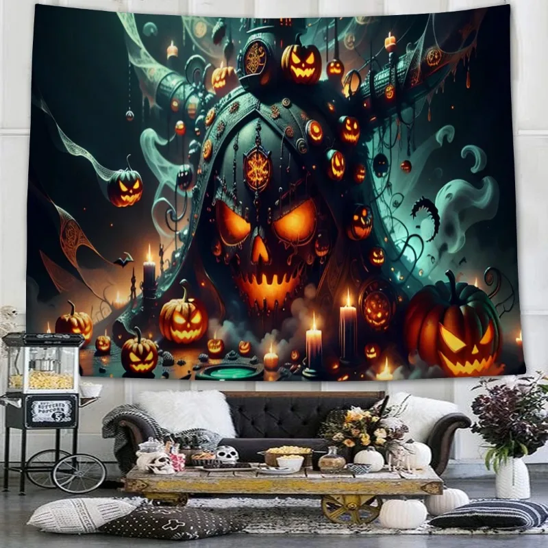 

1Pcs Halloween Wall Tapestry Halloween Pumpkin Home Decoration decoration Wall Hanging Background Cloth