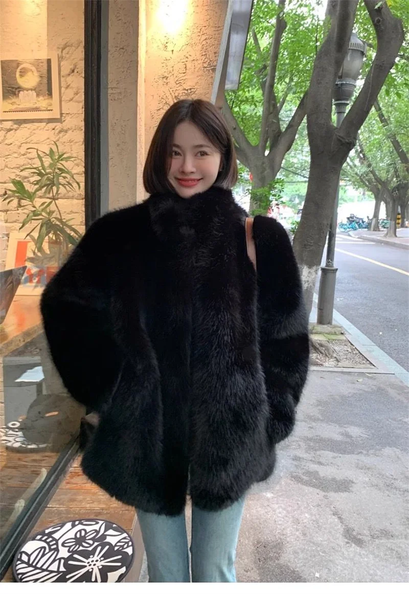 2025 Winter New Women's Imitation Fox Fur Grass Coat Eco friendly Hair Xiaoxiangfeng  High end  Warm Medium length Fashion  Coat