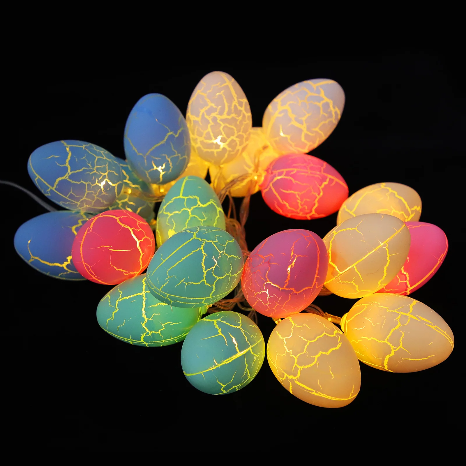عيد الفصح LED الحبوب المتشققة البيض ضوء سلسلة الإبداعية مهرجان خلفية توفير الطاقة وقت طويل استخدام سلسلة البيض الخفيفة #2