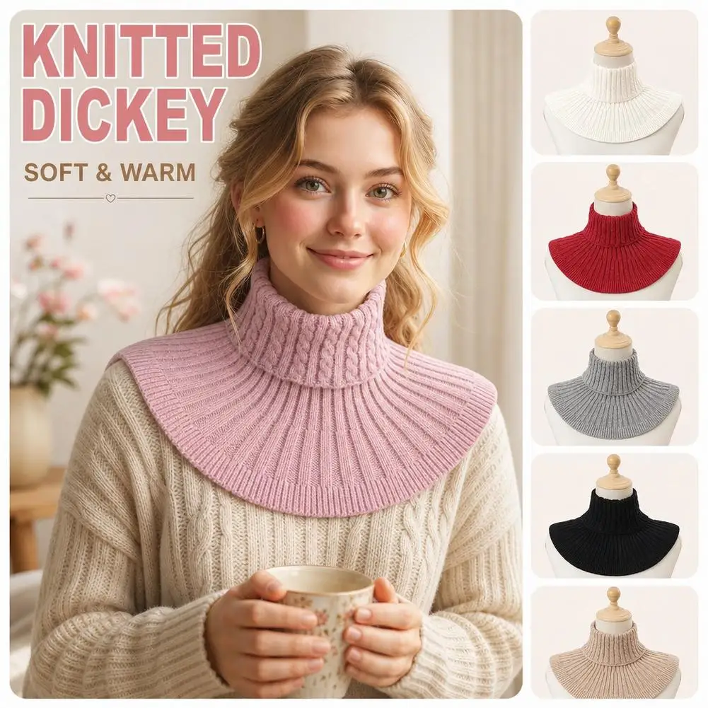 Winter Detachable Cotton Knitted Turtleneck Collar For Women False Collar Fashion Warm Cover Head Neck Guard Collar Unisex