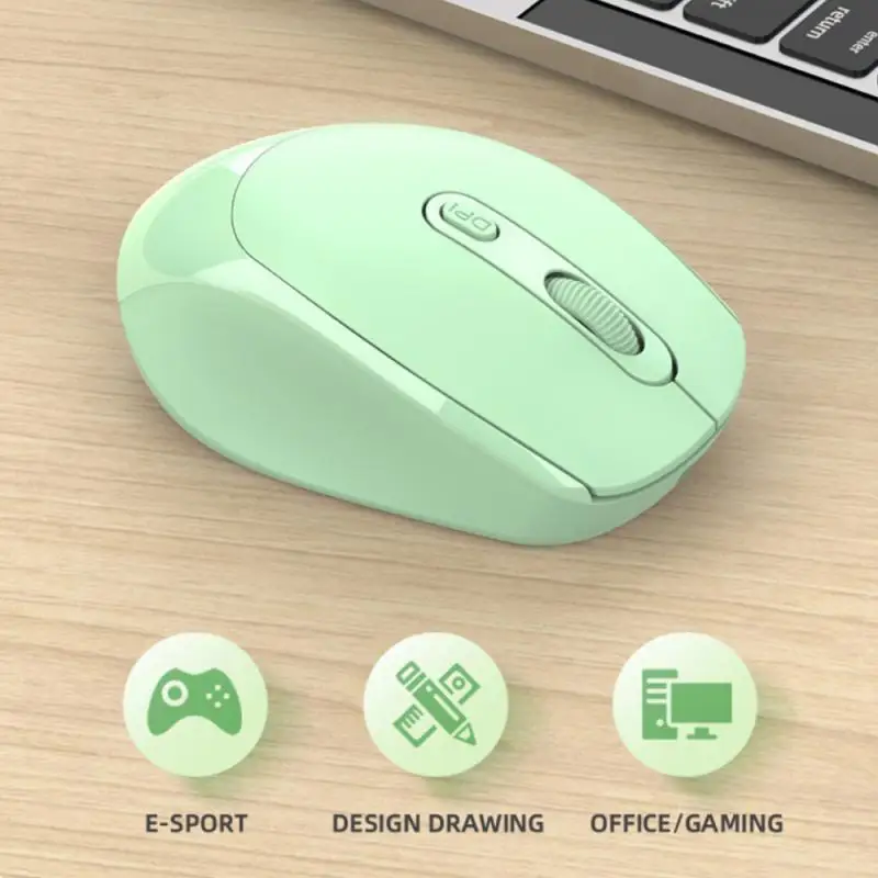 2.4G Wireless Mouse Battery Macaron Multicolor Portable Ergonomic Gaming Mouse  Wireless Computer Mause Mute Mouse For Laptop PC