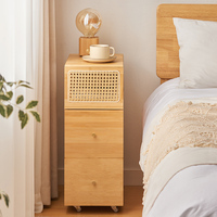 Movable Coffee Table Sofa Side Cabinet Bedroom Nightstand Organizer Multi-Functional Bedside Storage Rack for Living Room