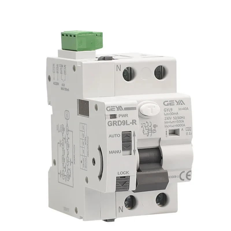 GEYA GRD9L Type A RCD Auto Recloser Differentiële Stroomonderbreker 2P 40A 30mA 100mA 300mA Veiligheidsschakelaar 220V - afbeelding 2