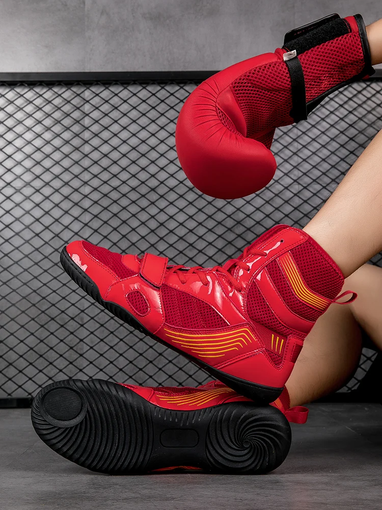 

2025 Hot New Men's Quality Wrestling Boots Men's Breathable Boxing Sneakers Designer Training Shoes