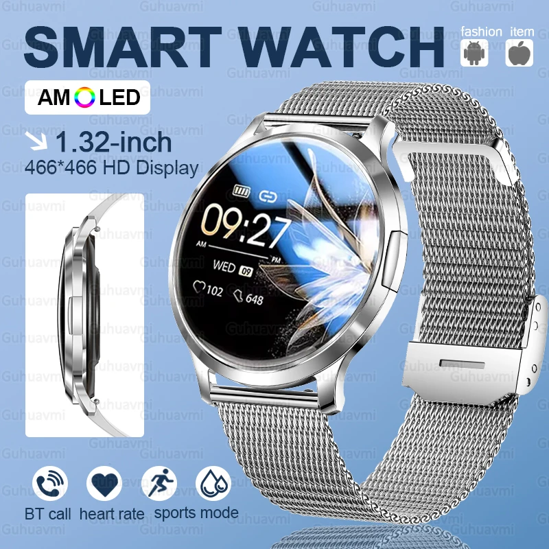 

Новинка 2025, умные часы с голосовым вызовом, женские AMOLED HD-дисплей, индивидуальный циферблат, женский спортивный браслет для здоровья, водонепроницаемые умные часы для мужчин