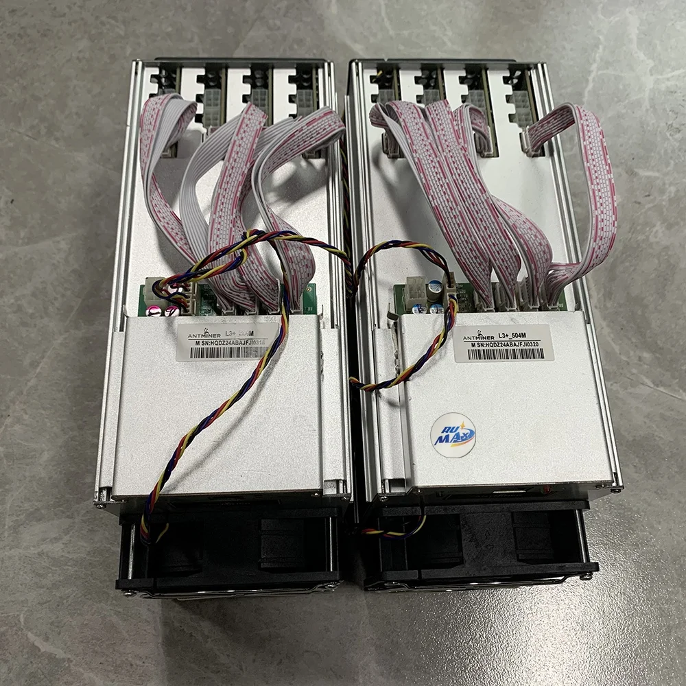 Antminer L3+ 504M Scrypt Mining Machine - 504MH/s ASIC Miner for (LTC) & (DOGE) with 1.6J/MH Low Power Efficiency Fast Shipping