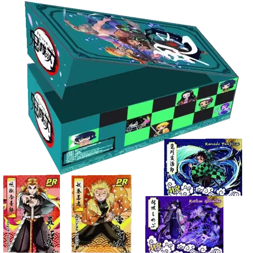 

Genuine Demon Slayer Cards Collection for Children High Quality Multiple Types Rare Four Color Cold Perm Cards Toys Friend Gifts