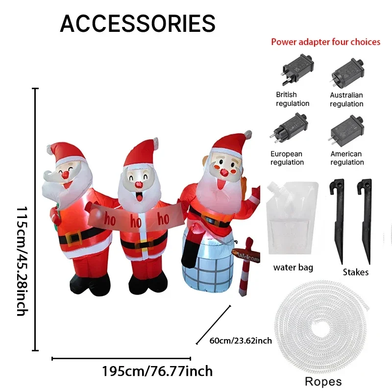 1.8 متر/6FT سانتا كلوز الأسرة زينة عيد الميلاد المنزل نفخ اللعب مع أضواء LED ساحة عيد الميلاد الحلي حفلة ديكور ذاتي الصنع #6