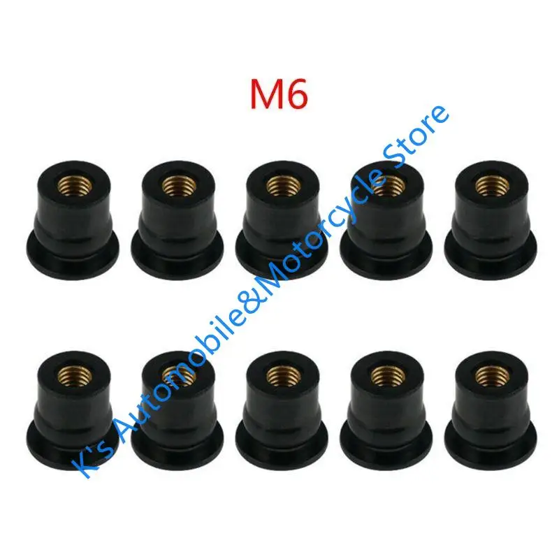 

Q39F 10 шт., обтекатель ветрового стекла мотоцикла, крепеж резиновые гайки, слепые детали корпуса мотоцикла