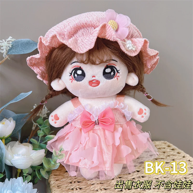 Doll Clothes For 20cm Idol Dolls Accessories Fit Plush Stuffed Cotton Doll'S Maid Dress Skirt Outfit For Korea Super Star Toy