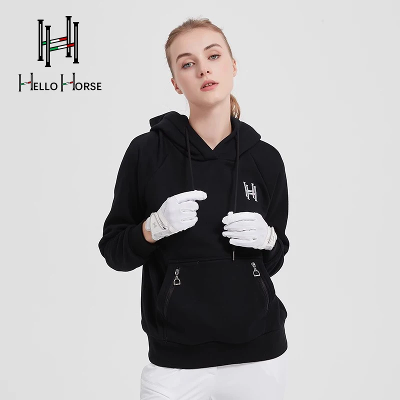 مرحبا الحصان الفروسية الرياضة مقنعين البلوز ركوب دعوى الصوف مبطنة سترة بأكمام طويلة بسيطة الدافئة فارس المعدات تسخير