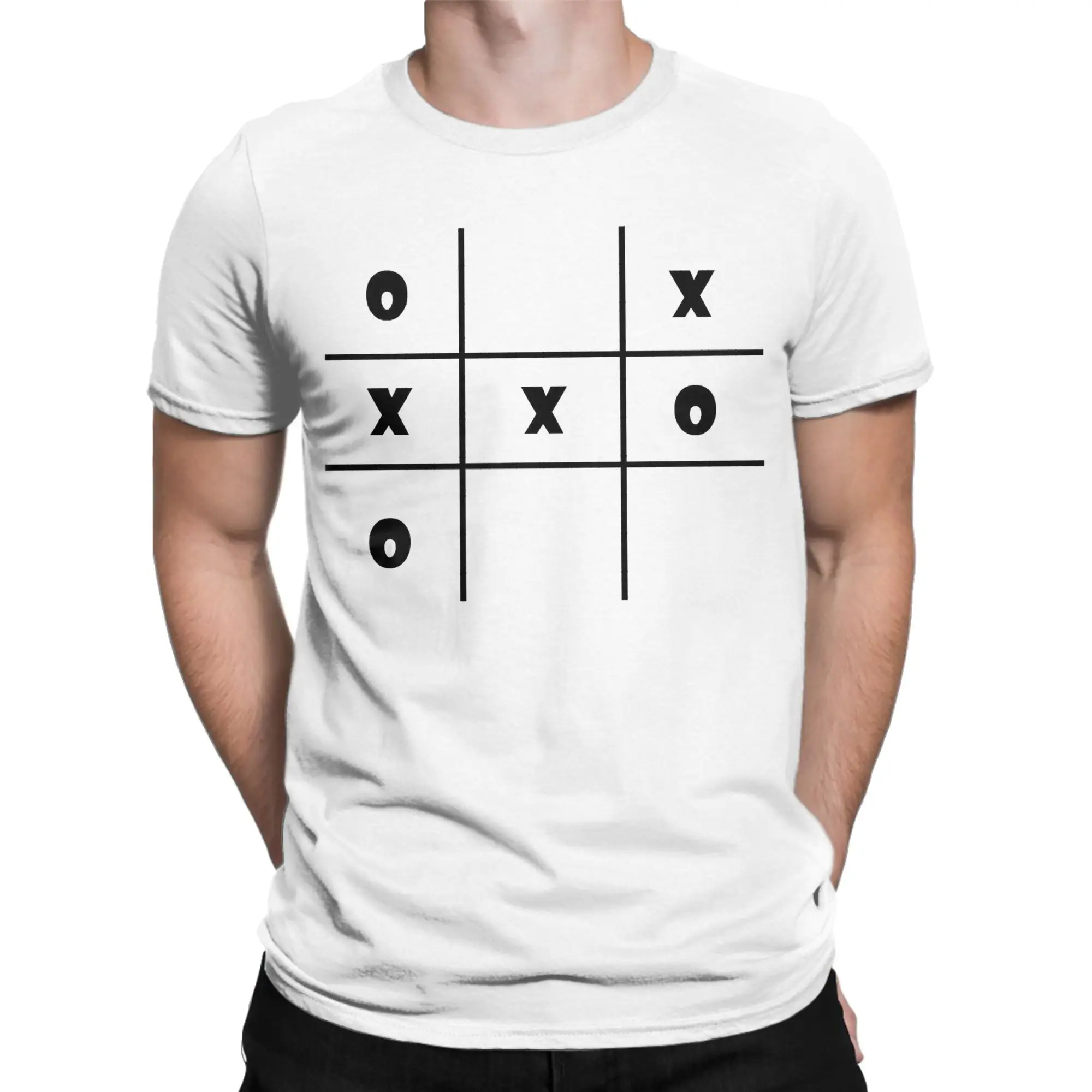 Tic Tac Toe Graphic Printed T Shirt for Men Women  Cotton  Tee Shirt Clothing