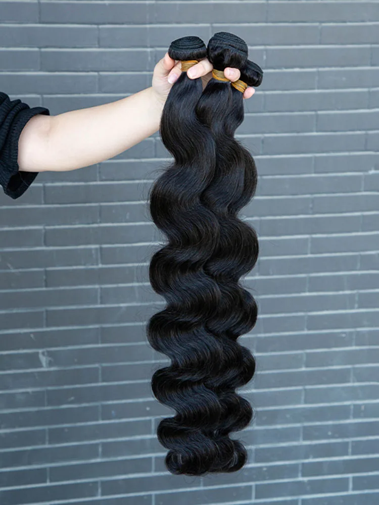 

16A Объемные волны Пучки человеческих волос Бразильское необработанное плетение 1/3/4 шт. Remy Волосы Объемная волна Наращивание волос 16-32 дюймов