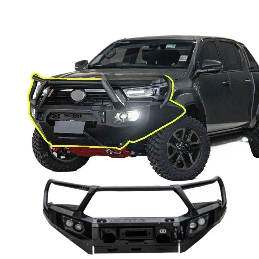 

Steel Front Bumper For Hilux Revo Rocco Vigo 2015-, 2020-, 2016-, 2012-, 2017- For Ranger Front Bumper Universal Style
