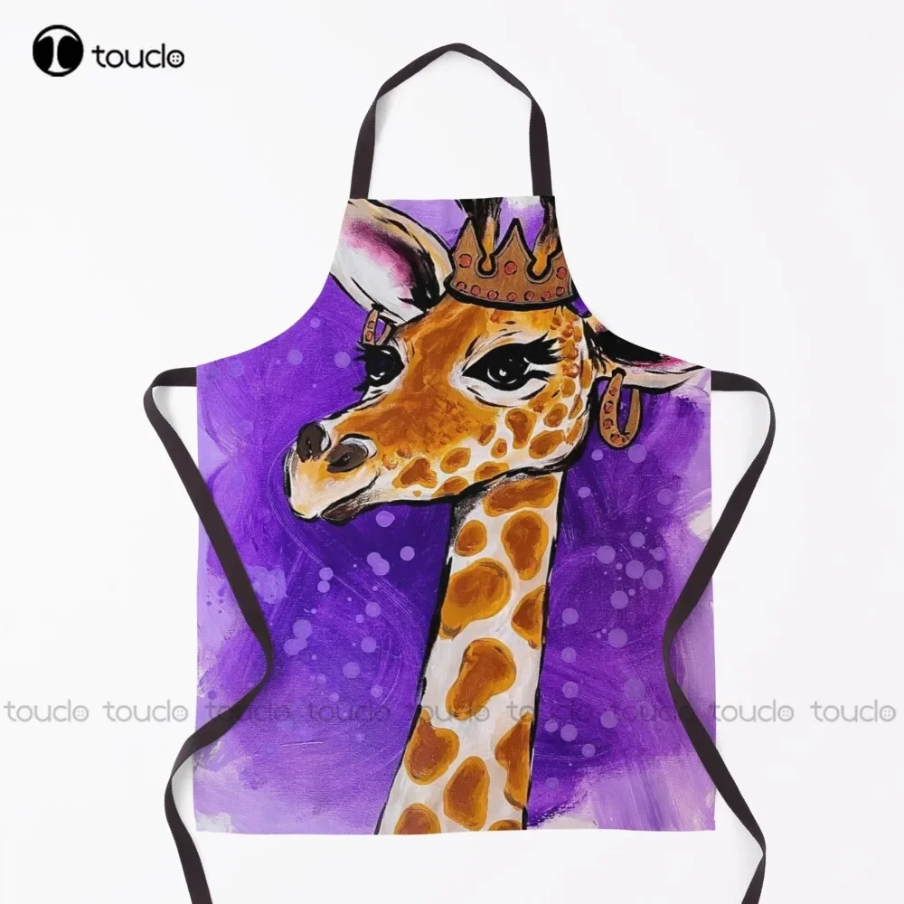 

Королева Жираф Африка Королева Жираф Девушки Корона Животные Фартук Сварочный Фартук Для Женщин Мужчин Унисекс Взрослый Садовый Кухонный Фартук
