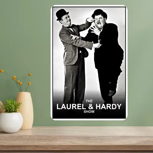 Letrero Metálico del Programa Televisivo Clásico Laurel & Hardy