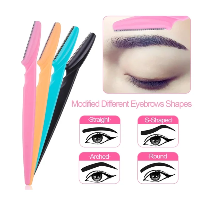 12 Pz Colore Della Miscela Rasoio Per Sopracciglia Donne Viso E Corpo Trimmer Sicuro Rasoio Per Capelli Eye Brow Remover Con Copertura Piccolo Set di Strumenti di Trucco