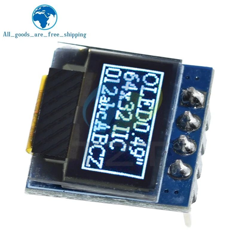 Tzt 0.49 Polegada módulo lcd de exibição oled branco 0.49 "tela 64x32 i2c interface iic ssd1315 driver para arduino avr stm32