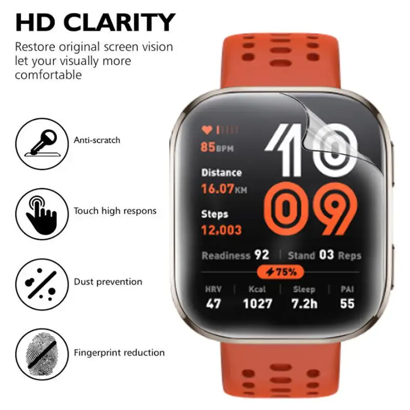 1-3 قطعة فيلم هيدروجيل لامع ل Amazfit Bip 6 المضادة للخدش طبقة رقيقة واقية غطاء بولي TPU واقي للشاشة ل Amazfit Bip 6 ملحق