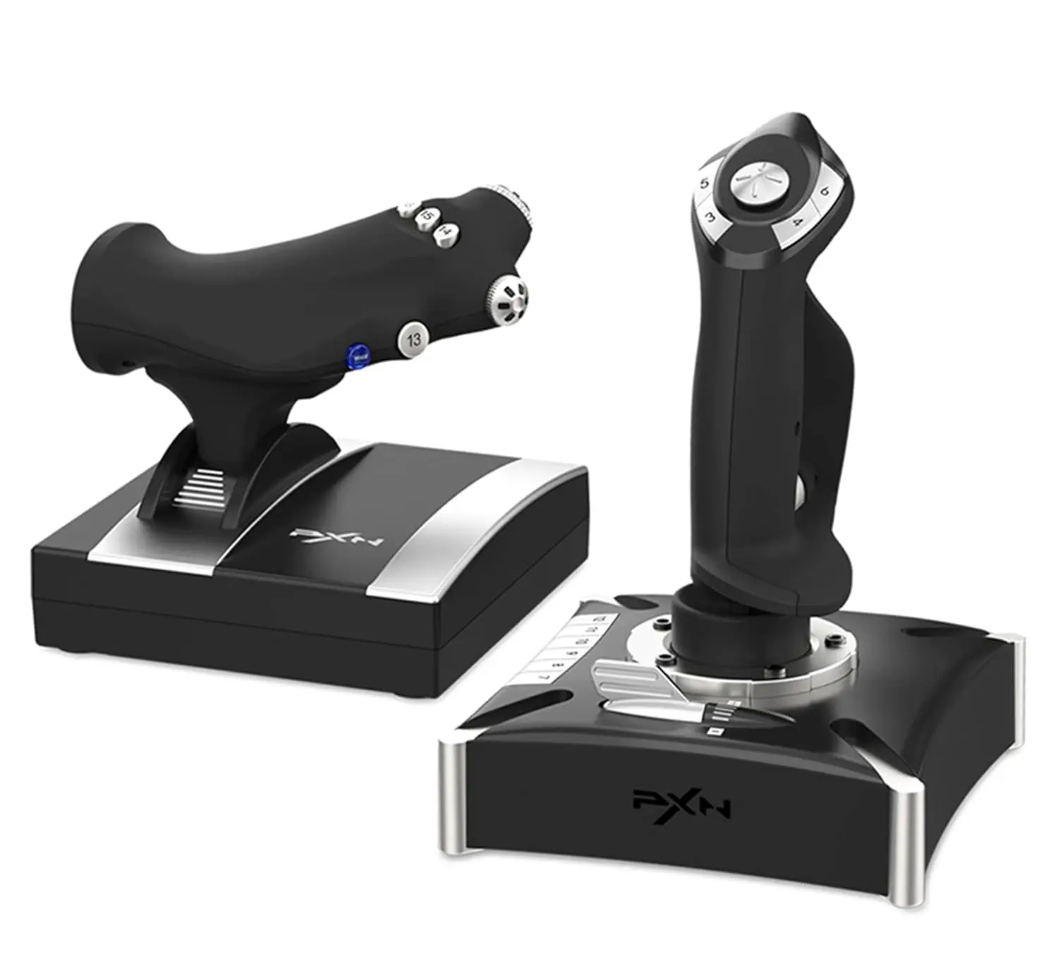 PXN-2119Pro Flug-Joystick für PC, Vibrations-Flugsimulator-Stick, Unterstützt Windows 7/8/10, USB-Controller