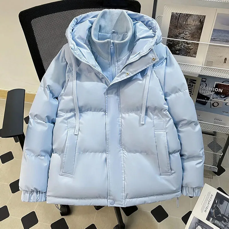 

Fake Two Cotton-Padded Jacket Women Winter New Down Coat Female Parkas Hooded Thick Warm Bread Clothing Overwear Lady Casual Top