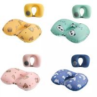 Cute Inflatable Travel Pillow Press U-shaped Neck Protection Pillow Folding Comfortable Air Neck Support Cushion