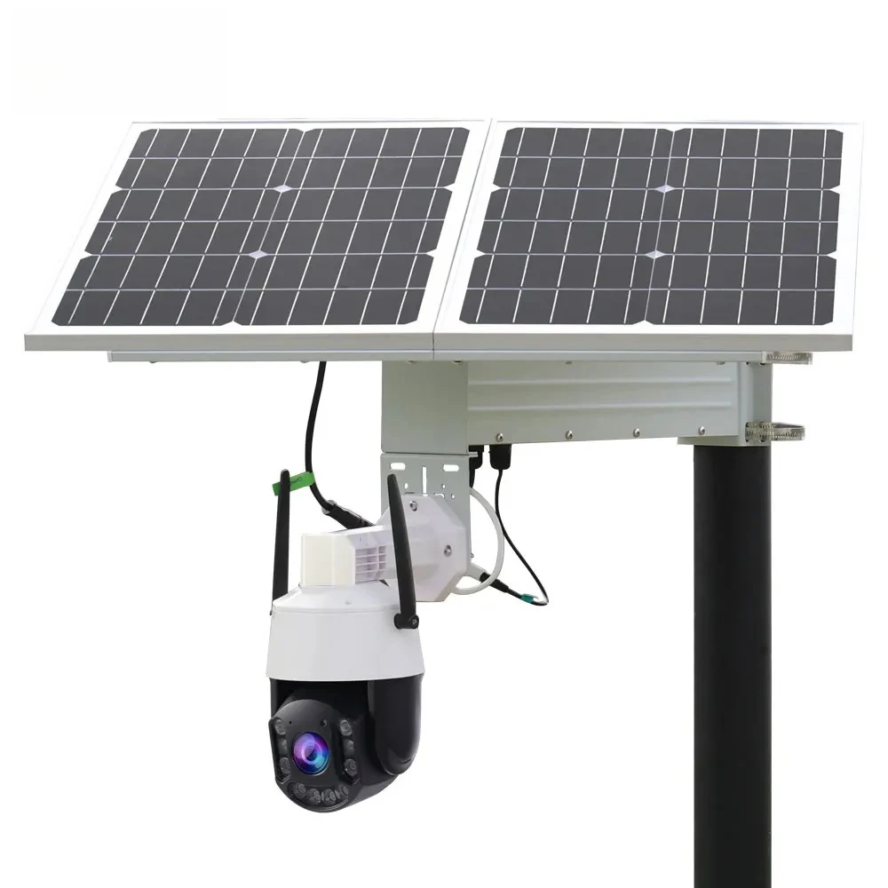 TecDeft ODM Автоматическое отслеживание человека GSM сигнализация 4K 30X WIFI 5MP Открытый аккумулятор на солнечной энергии PTZ Солнечная камера 4g SIM-карта