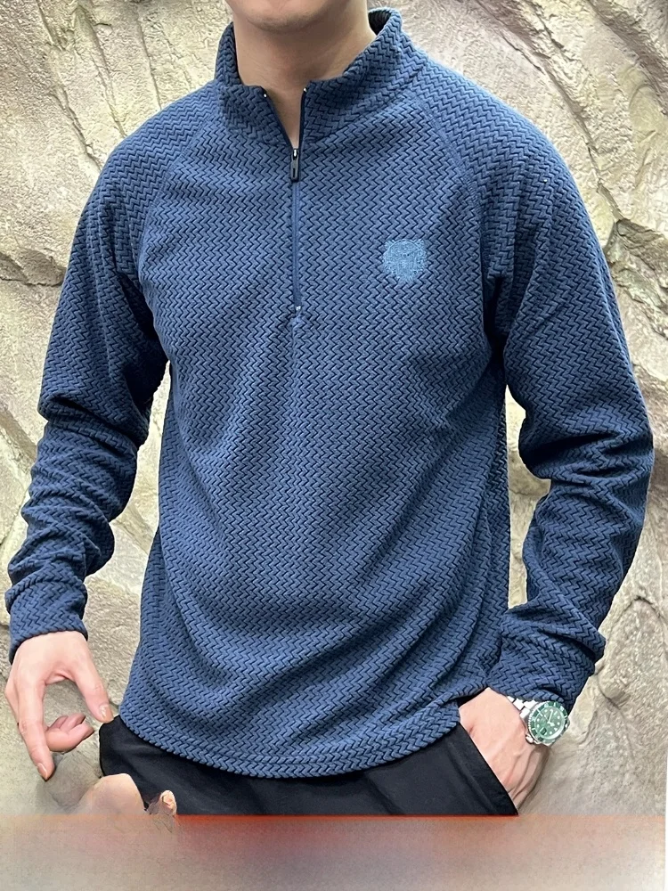 

Qui Dry Fce Lined f Zip Base irt Wave Pattern Weaving Crt Men Women Autumn Winter Outdoor Casual Sle Long Sv...