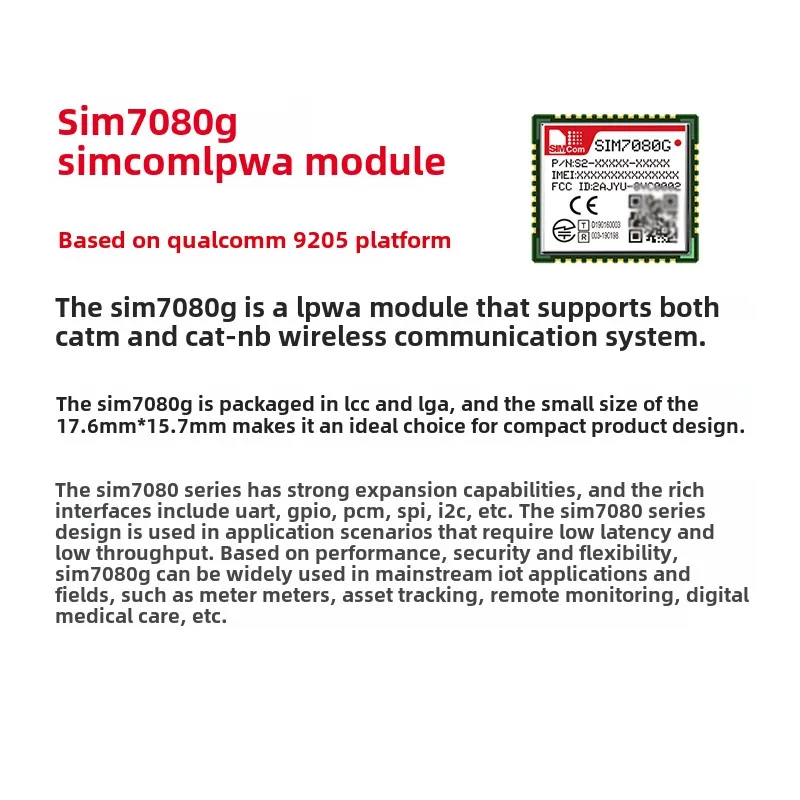 SIMCom Neue Generation CAT-M1/NB Low Power Modul Drahtloses Kommunikationsmodul SIM7080G