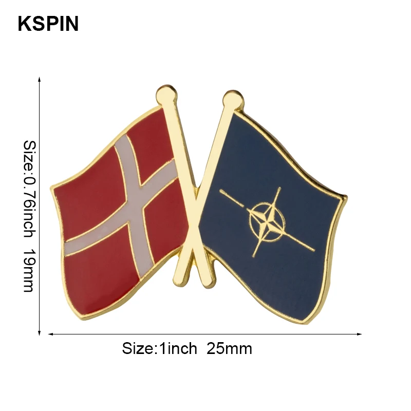 Demark & Nato Friendship Flag Metal Lapel Pin Flag Pin Badge