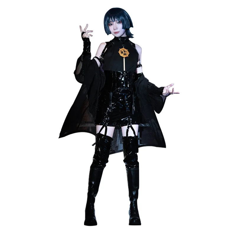 Wanderer Cosplay Costume Scaramouche Sniper Killer Black Saori Uniform Genshin Impact Kunikuzushi Balladeer Fanart Short Wig