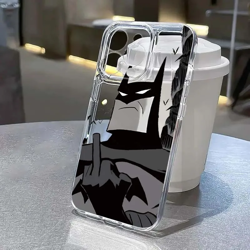 

B-Batmans S-Supermans Comics For Apple iPhone 17 Air 16e 16 15 14 13 12 11 Mini Pro Max Plus Transparent Soft Cover Phone Case