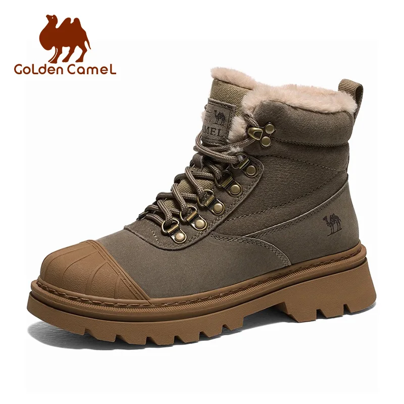 GOLDEN CAMEL Hiking Boots for Men Women Winter Boots Plus Velvet Warm Hiking Shoes Climbing Non-slip Cushioning Thick Bottom