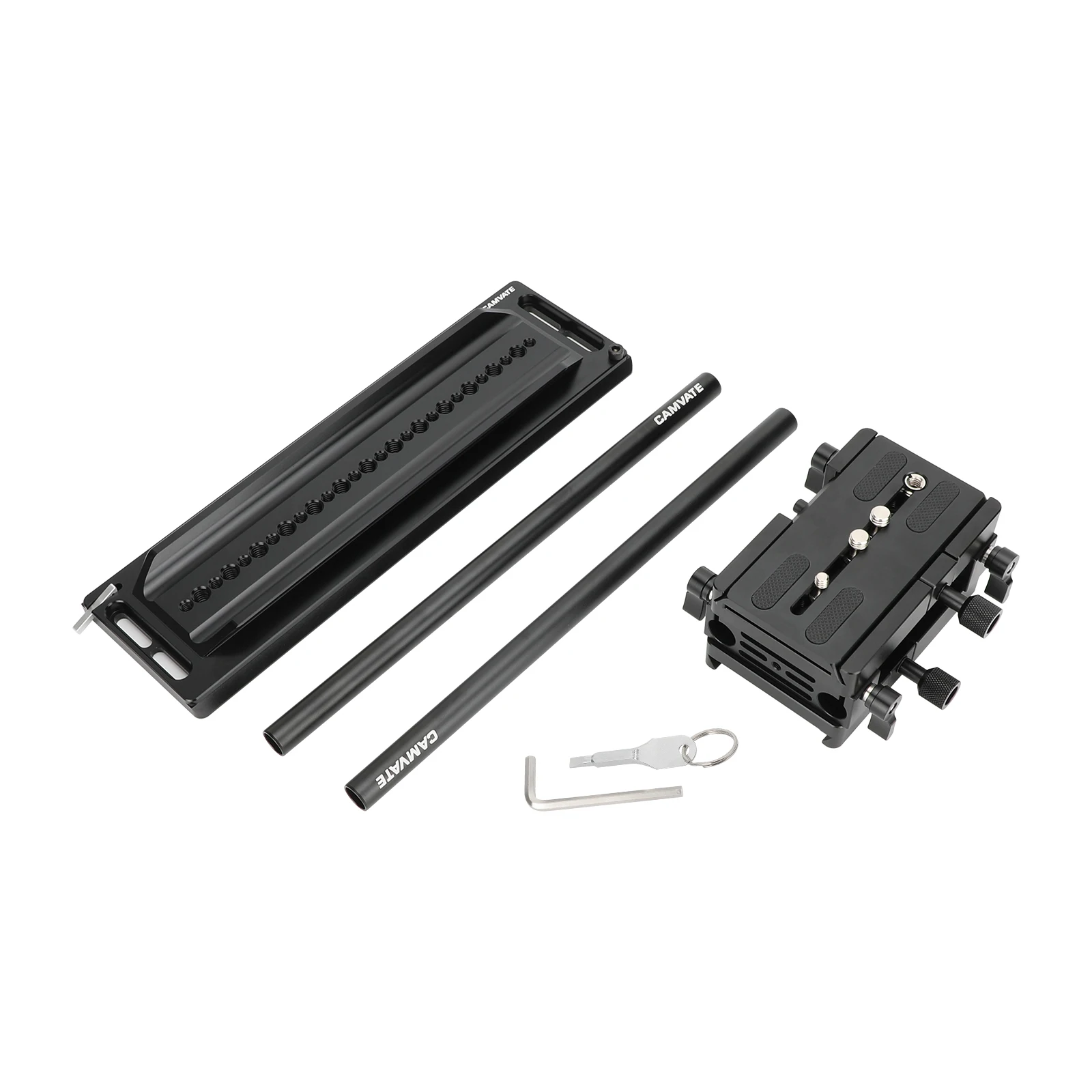 HDRIG Quick Release Plate System ARRI-Style Dovetail with QR Sliding Plate Baseplate 15mm Rod Clamp for Shoulder Mount Rig