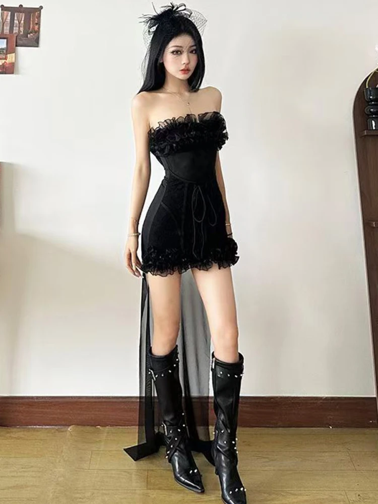 Sexy rétro reine Sle Drag Tail Dr femmes automne nouveau t-shirt conception en couches dimensionnelle envelopper autour de la jupe tubulaire